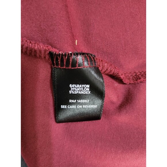 Torrid Dark Red Premium Ponte O-Ring Mini Wrap Dress Size 4X Short Sleeve Pocket - Picture 8 of 8